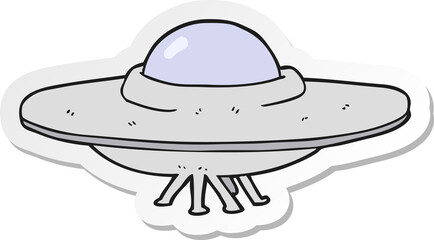 sticker of a cartoon flying saucer