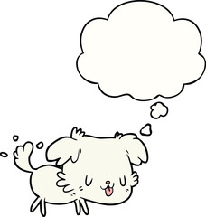 cartoon dog and thought bubble