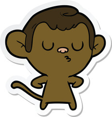 sticker of a cartoon monkey