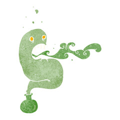 cartoon ghost in bottle