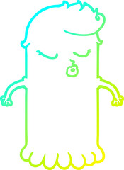 cold gradient line drawing cartoon cute ghost