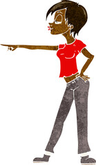 cartoon hip woman pointing