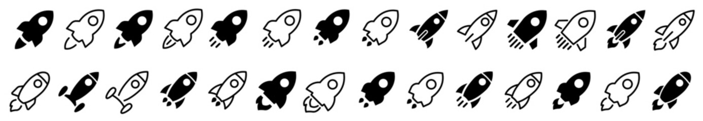 Fototapeta premium Rocket icons set. Startup symbol icon. Rocket launcher icon. Vector illustration.