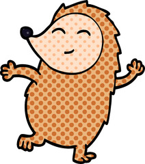 cartoon doodle happy hedgehog