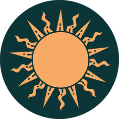 tattoo style icon of a sun