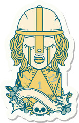 crying orc fighter character face with natural one D20 roll sticker