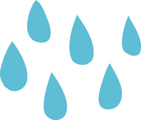 cartoon doodle rain drops