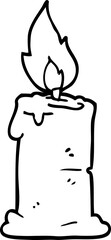 line drawing cartoon lit candle