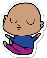 sticker of a cartoon bald man