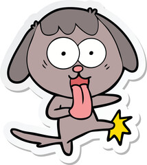 sticker of a cute cartoon dog