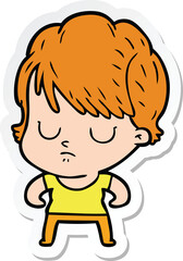 sticker of a cartoon woman