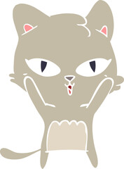 flat color style cartoon cat