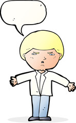 cartoon annoyed man with speech bubble