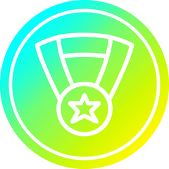 medal award circular in cold gradient spectrum