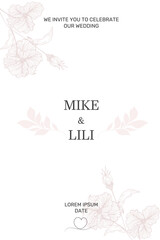 Elegant background, template for invitations, cards, wedding decor with place for text. A delicate floral pattern will successfully complement your holiday