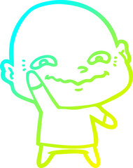 cold gradient line drawing cartoon creepy guy
