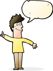 cartoon man with idea with speech bubble