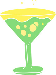 flat color illustration of a cartoon cocktail