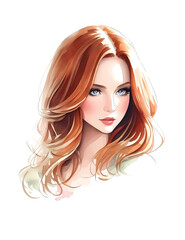 Fototapeta young beautiful girl with ginger hair obraz