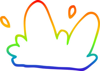 Fototapeta premium rainbow gradient line drawing cartoon water splash