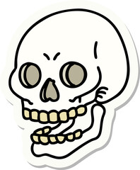 tattoo style sticker of a skull