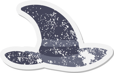 spooky witch hat grunge sticker