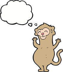 cartoon monkey with thought bubble