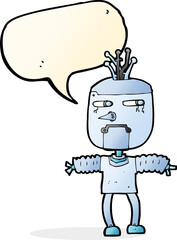 cartoon robot with speech bubble