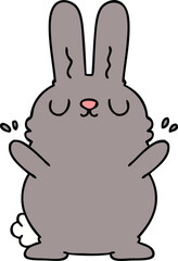 quirky hand drawn cartoon rabbit