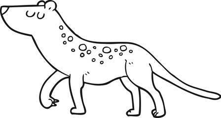 black and white cartoon leopard