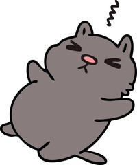 quirky hand drawn cartoon cat