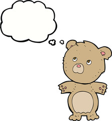 cartoon funny teddy bear with thought bubble