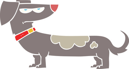 flat color illustration of a cartoon annoyed dog