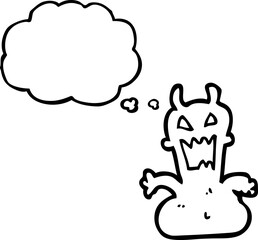 thought bubble cartoon little alien