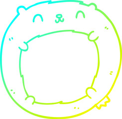 cold gradient line drawing cartoon bear