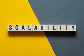 Scalability - word concept on cubes, text