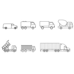 Truck icon vector set. transportation of goods illustration sign collection. Cargo transportation symbol or logo.