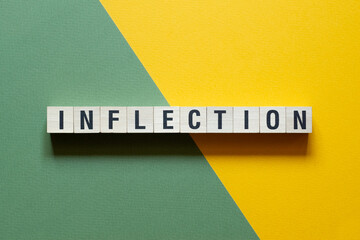 Inflection - word concept on cubes
