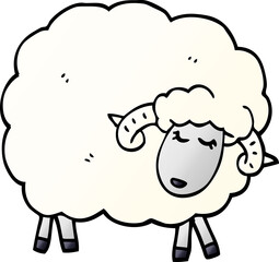 cartoon doodle sheep with horns