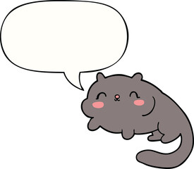 cartoon cat and speech bubble