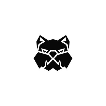 Guard bulldog head geometric shape. Logo design.