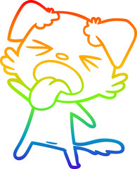 rainbow gradient line drawing cartoon disgusted dog
