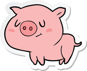 sticker of a cartoon pig