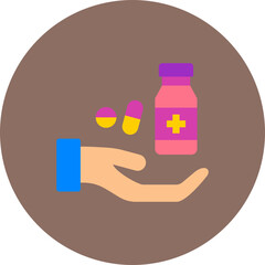 Medicine Multicolor Circle Flat Icon