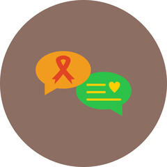 Chat Bubbles Multicolor Circle Flat Icon