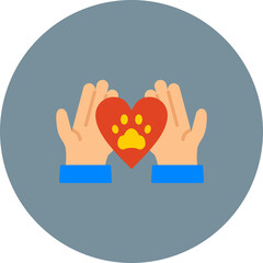 Animal Care Multicolor Circle Flat Icon