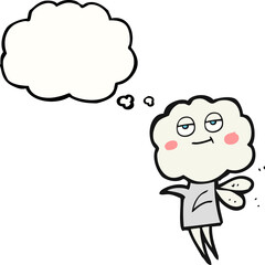 thought bubble cartoon cute cloud head imp