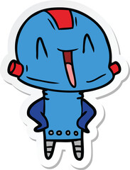 sticker of a cartoon robot