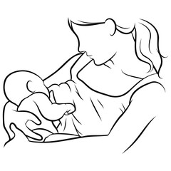 Breastfeeding Line Drawing.