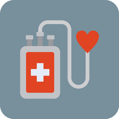 Blood Donation Multicolor Round Corner Flat Icon